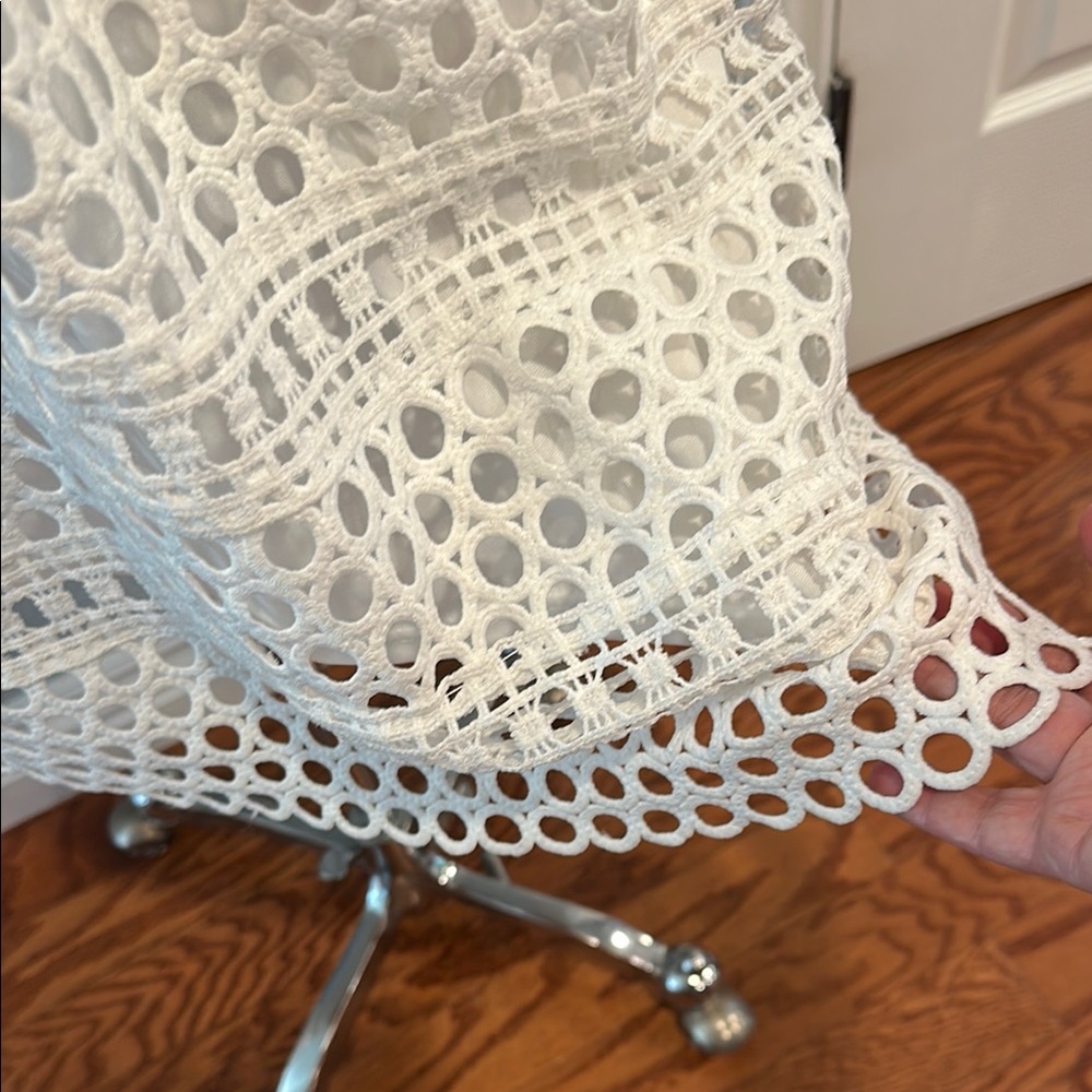 Simply Couture Sz Large (Juniors) White A-Line Lace Midi Dress • NWT! - Picture 4 of 12